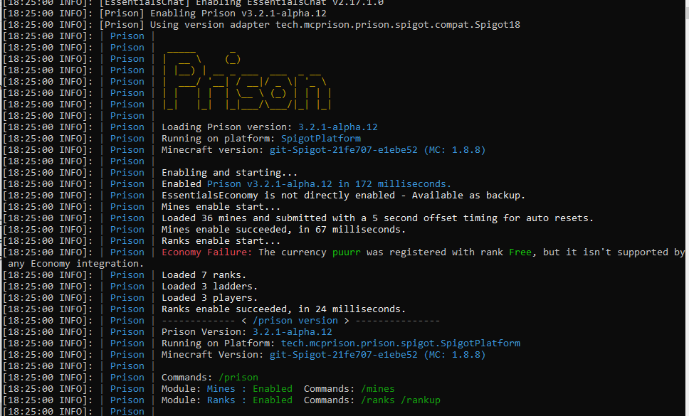 Prison Startup Screen