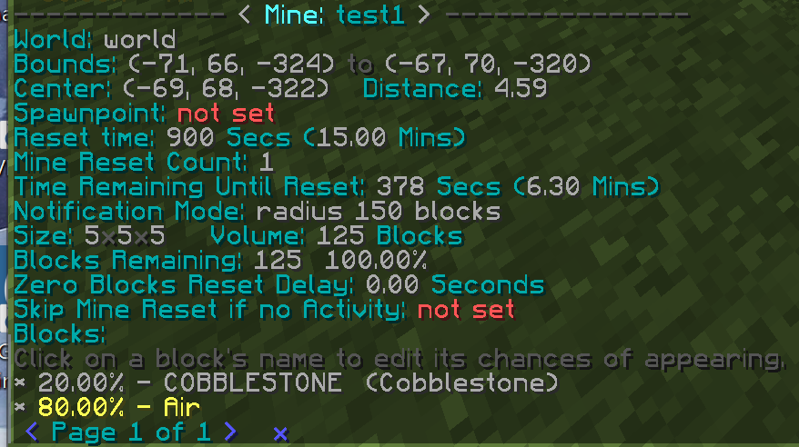 Mine info with cobble