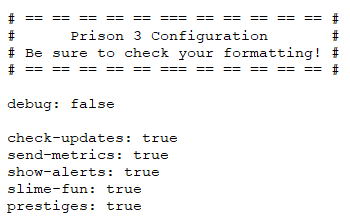 Example of enabled prestige setting