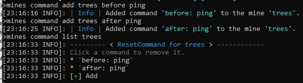 Adding Mine Commands