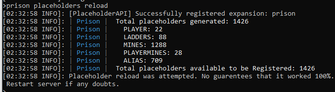 Reloading Prison Placeholders